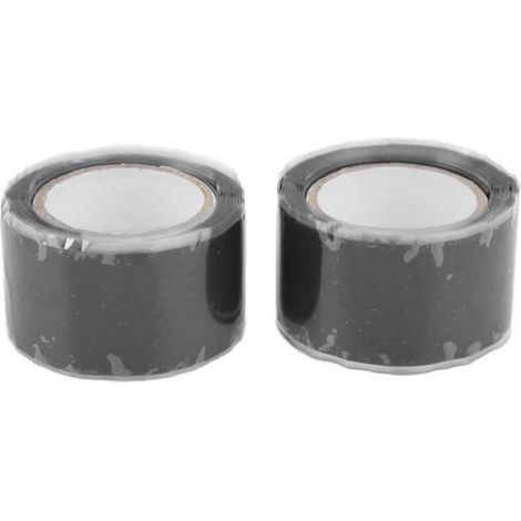 Tbest Ruban de silicone auto-fusionnant Bandes adhésives isolantes en Silicone auto-fusionnantes, 2 bricolage chimique Blanc Noir (1/4)