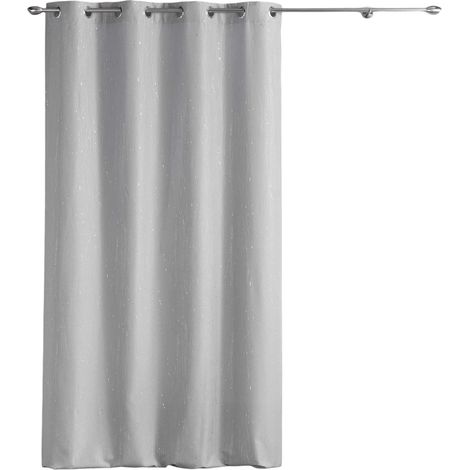 Rideau a oeillets 140 x 260 cm Filliane gris (1/3)