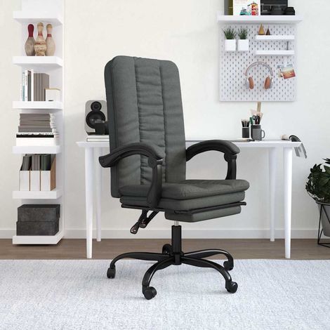 Chaise de bureau inclinable Fauteuil gamer - Chaise d'ordinateur Gris foncé Tissu BonneVie-35895 (1/5)