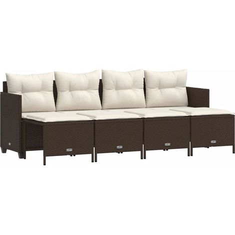 Maison Exclusive - 5-tlg. Garten-Sofagarnitur mit Kissen Braun Po (1/5)