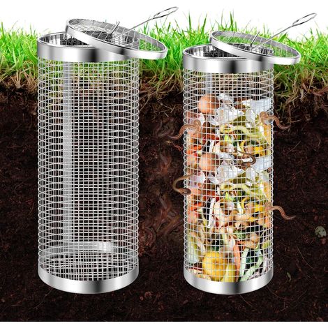Kit de compostage de vers de jardin en plein air pour bacs à légumes surélevés, 2 pièces, petit bac à compost métallique pour jardin, systèmes de compostage durables pour réduire les déchets (1/5)