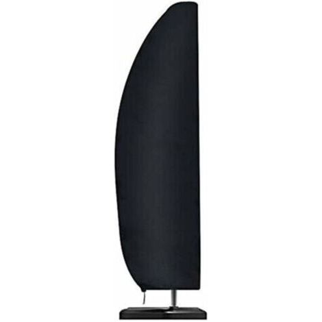 Housse de parasol en tissu Oxford 210D résistante à l’eau, au vent, aux UV et aux déchirures extra large avec fermeture éclair Noir 265 x 40/70/50 cm (1/4)