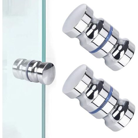 pezzi Pomello per porta doccia, Pomello rotondo per porta doccia in acciaio inossidabile Pomello per porta doccia Maniglie per porta doccia per porta in vetro del bagno Porta scorrevole (1/4)