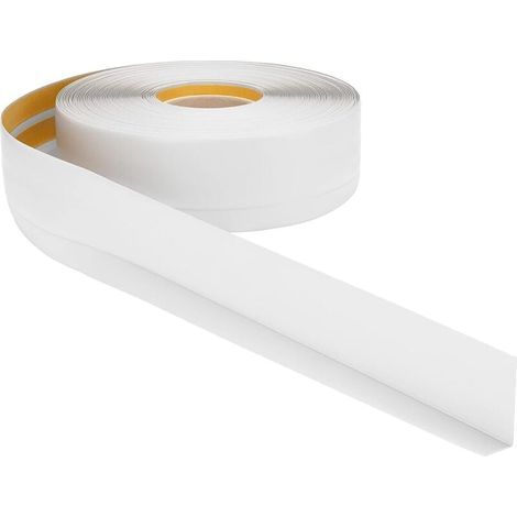 souple autoadhésive PVC 50x20 mm – 5 mètre, Plinthe autocollante flexible - pliable, Plinthe souple premium pour revêtement de sol, Montage facile, Blanc (1/4)