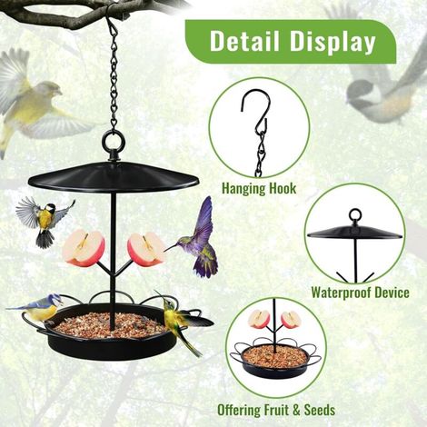 Mangeoire Oiseaux Exterieur, Station d'alimentation pour Oiseaux Sauvages, Mangeoire à Oiseaux Maison Suspendue, Résistante aux Intempéries Grande Capacité Distributeur à Graines pour Jardin- (1/4)