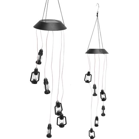 Solarbetriebene Öllampe mit 6 LEDs, farbwechselnde Laterne im Vintage-Flaschen-Design, Garten- und Terrassendekoration, Retro-Staffeleilampe mit eingebautem Akku (1/5)