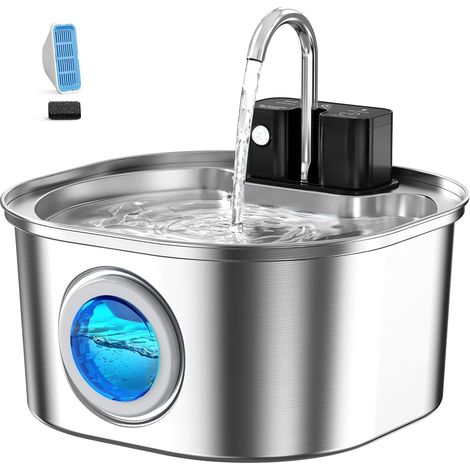1 Fontaine à eau Acier inoxydable 3,2 L Sans fil Pompe silencieuse Modes intelligents Intérieur Chat (1/5)