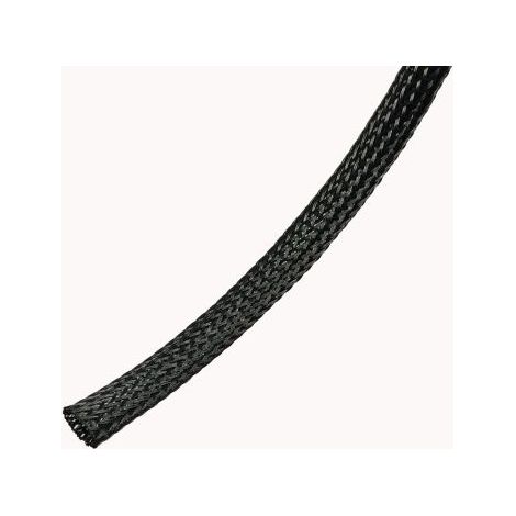 Gaine Tressée 10mm RS PRO, Noir en PET, 100m ( Prix pour Bobine de 100 Mètres )