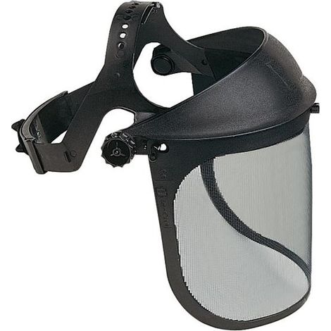 Máscara de Protección Oleo-Mac con Visera de Malla para desbrozadora, protección facial, ajuste cómodo y alta resistencia