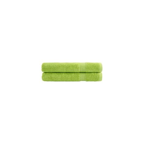 Servilletas SOLUND de calidad premium, juego de 2, verde manzana, 100 x 200 cm, 600 g/m² - Crezuo (1/4)