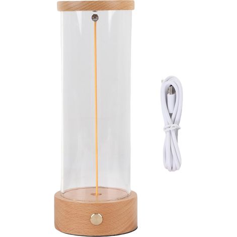 Lampe de chevet sans fil design minimaliste base en bois rechargeable USB éclairage d'ambiance moderne pour chambre à coucher (1/5)