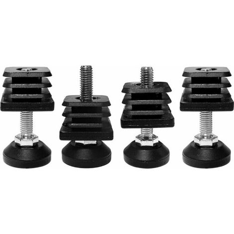 4x embout rentrant carré 30 x 30 mm avec vis de réglage pied meuble chaise étagère table (1/2)