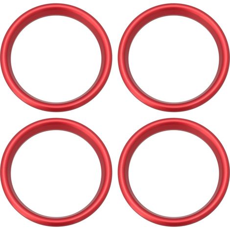4PCS Rouge Anneaux Décoratifs pour Sortie d'air de Voiture Compatible avec Audi A3 S3 2013-2020 Q2 2017+ Anneau en Alliage d'aluminium Diamètre Extérieur 63,2mm Diamètre Intérieur 51,1mm (1/5)