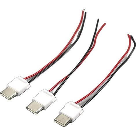 Conector tipo C, resistencia/condensador, compatibilidad universal, blanco, 3 piezas, 2 pines, conector macho. (1/2)