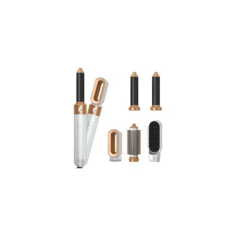 Appareil de coiffure 5 en 1 : brosse séchante, fer à friser, lisseur, ABS, doré (1/5)
