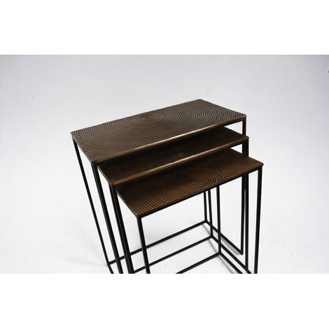 Ensemble de table et table en bois et fer simple, 3 pièces (1/5)
