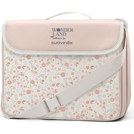 Suavinex, Rialzo sedia portatile per Bimbi +6 Mesi, Rialzo sedia per la pappa,Trasformabile in Borsa, Facile da Pulire, Leggero, con Tracolla, Comodo, Morbido e con Schienale, Rosa (1/4)