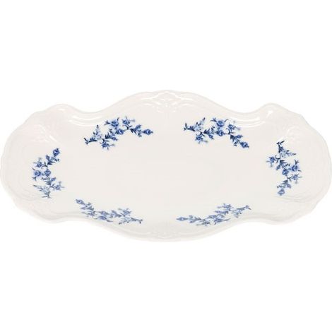Plat De Service Rétro Blue Flower Design Floral Bleu Vintage - Fine Dining Living