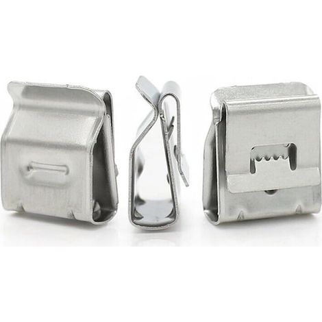 For Edge Clip Solar-PV-Kabelklemme, 304 Edelstahl, Kabel-Managementbinder für Solarmodul-Montage-Rack, 20,8 x 18,2 mm für 4 mm² 2-adriges Kabel, 20/30/50/100 Stück (100 Stück) (1/5)