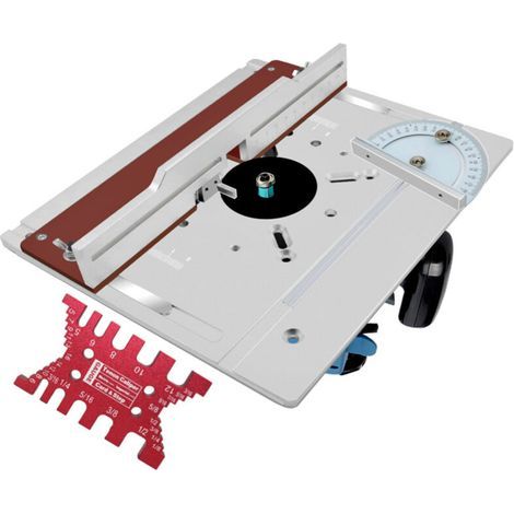 Set aus 2 Einlegeplatten aus Aluminiumlegierung für Frästische, Holzfräsplatten, Schneidemaschinen, Gravierhilfsmittel, Holzbearbeitungsbänke (1/5)