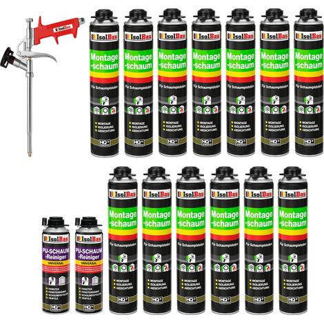 Pistolenschaum Bauschaum Montageschaum 13x750ml + 2x PU-Reiniger + Schaumpistole (1/5)