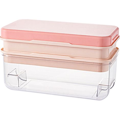 Stapelbare Eiswürfelform mit Deckel und Schaufel – EINNENFFER – 64 Gefrierformen, leichte Entnahme, gesundheitlich unbedenkliches Material, optimale Luftdichtigkeit, ideal für aromatisierte Eiswürfel (1/5)