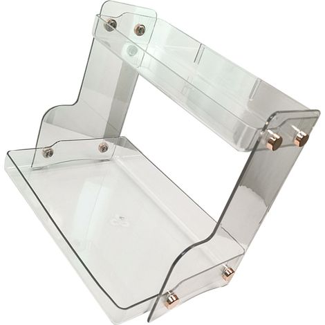 Schreibtischregal aus PET für Studentenbüros und Wohnheimzimmer, ideal zur Aufbewahrung von Schminktischen und Kosmetikboxen zweistöckiges, transparentes Regal (1/5)