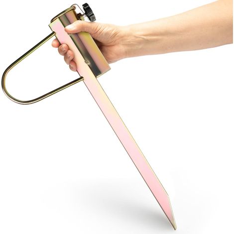 cosedacasa Porta ombrellone in Acciaio - Presa a Terra per Il Giardino - picchetto da Prato per ombrelloni - Supporto per ombrellone - picchetto con Un Diametro del palo di 30-42 mm (Color Oro) (1/5)