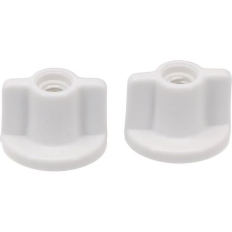 Kit de fixation pour abattant de WC, lot de 2, supports en plastique blanc pour vis de 6 mm, pièces détachées pour abattants et charnières de WC (1/5)