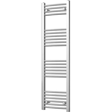 Zennor - Chrome Heated Towel Rail - H1400mm x W400mm - Curved (1/3)