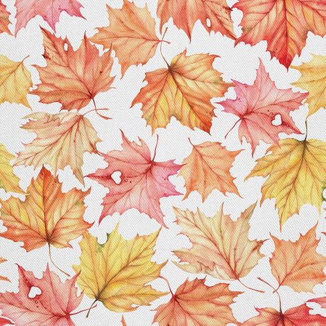 Tissu d'extérieur décoratif Oxford - Motif feuille d'érable - Aquarelle (1/5)