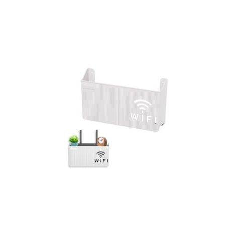 Scatola porta router Wi-Fi con supporto a parete - Mensola decorativa per soggiorno - Interno foderato di bianco - Crezuo