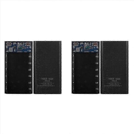Lot de 2 boîtiers de batterie externe à charge rapide 22,5 W avec écran LCD, support pour 6 batteries 18650 à monter soi-même (1/4)