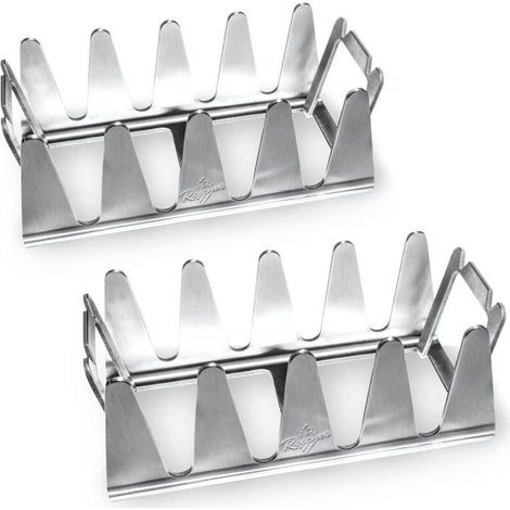 2PCS Multi-barbecue Grill Rack en Acier Inoxydable, Robuste et Facile à Nettoyer, Gril Autoportant avec Boîte en Carton Ondulé, Grille de Cuisson Multi-en Acier Inoxydable pour Poulet