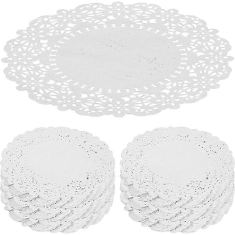 Napperons ronds jetables en papier absorbant l'huile pour la cuisson, 280 feuilles, papier blanc (1/5)