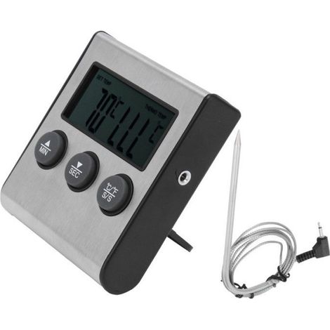 keenso Compteur de température des aliments Thermomètre à Viande Numérique Aimmeau de Support Rétractable Sonde piscine barbecue (1/5)