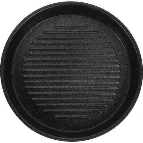 Poêle à griller antiadhésive pour barbecue d'extérieur, poêle à steak en aluminium pour le camping, poêle à griller-21.50X21.50X2.50CM-Black (1/4)