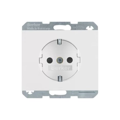 Berker Steckdose SCHUKO mit erhöhtem Berührungs schutz K.1 polarweiß, glänzend 47357009 (1/2)