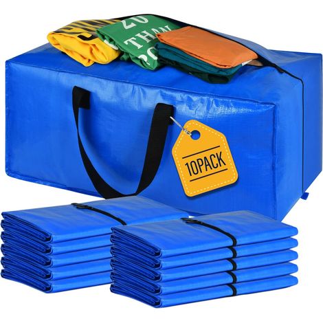 Sacs de déménagement, grands sacs de rangement alternatifs aux boîtes de déménagement, fournitures de déménagement pour l'emballage, 10 paquets (1/5)