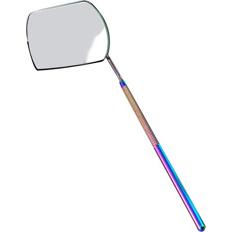 Miroir à cils rectangulaire coloré 19x6cm en acier inoxydable et verre amovible, pour extension de cils en institut de beauté (1/5)