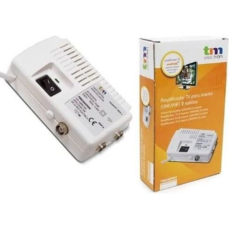ANTENNE TM Electron tmamp001 – Amplificateur d'antenne TV pour int&eacuterieur UHF-VHF avec 2 Sorties, Blanc78