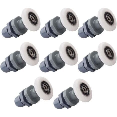 8 Pcs Roulette Porte Douche Coulissante 19mm Rouleaux pour Salle de Bains Roulettes Coulissantes Porte en Verre (1/5)