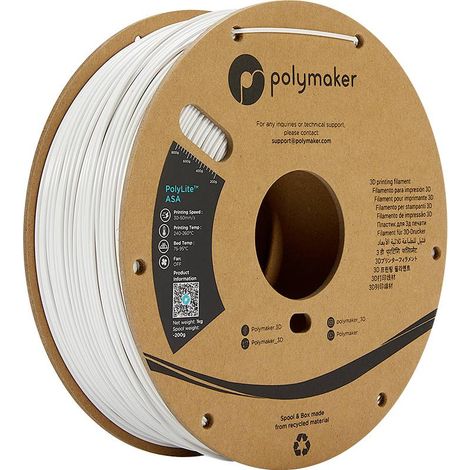 Polymaker PF01002 PolyLite Filament ASA résistant aux UV, résistant aux intempéries, résiste à la chaleur 1.75 mm 1000 g blanc 1 pc(s) X250272 (1/5)