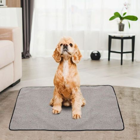 Tapis de couchage pliable imperméable en polaire pour chiens de petite, moyenne et grande taille, pour l'intérieur et l'extérieur, le camping, les voyages-noir (1/5)