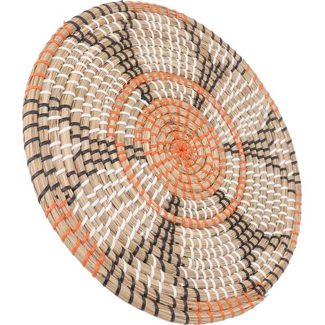 Sets de table ronds innovants en fibres végétales tissées, style nordique, pour la décoration de la table à manger ou des murs, 34 cm / 13,4 pouces (1/5)