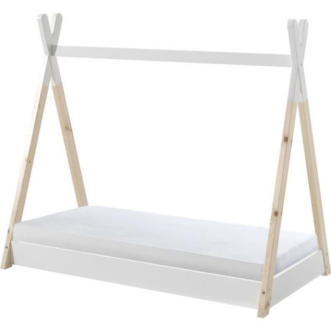 Lit Enfant Design & Matelas "Tipi" 70x140cm Blanc (1/4)
