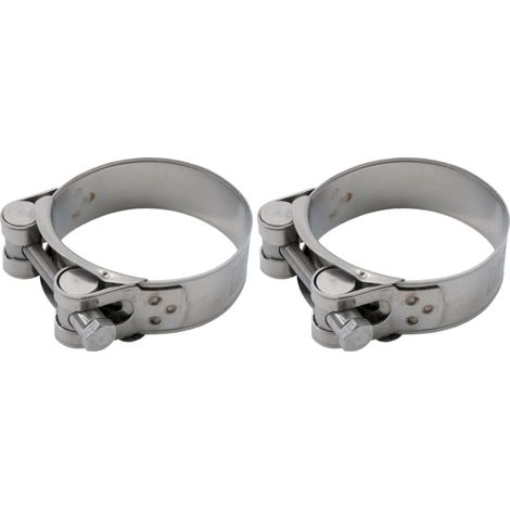 2x Collier de serrage à tourillon bande pleine bords arrondis en acier inoxydable A2 AISI304 Durite Tuyaux Boyau Flexible Inox Etanchéification, diamètre 98-103mm largeur 24mm