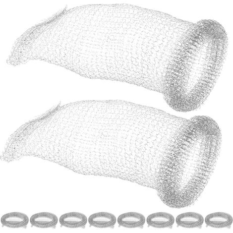 CCYKXALot de 10 Filtres pour Lave-linge en Acier Inoxydable, Filet de Vidange Facile à Installer, Prévention des Obstructions pour Machine à Laver Argenté (1/5)