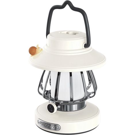 Lampe de camping, lampe de camping rétro rechargeable en métal, lampe rétro suspendue à piles, ampoule portable étanche pour tente d'extérieur. (1/5)