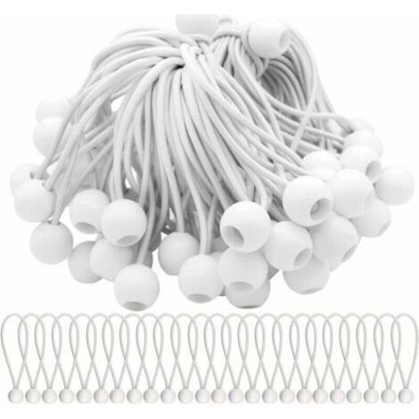 - Set of 75 elastic tensioners, elastic cords with balls, bungee cords, elastic balls for marquees, tents, banners and tarpaulins (1/4)